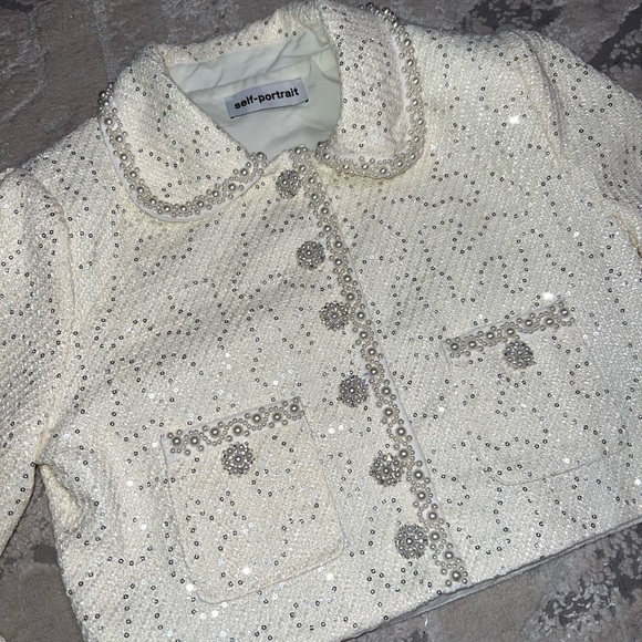 Self Portrait feather trim jacket - Picture 2 of 6